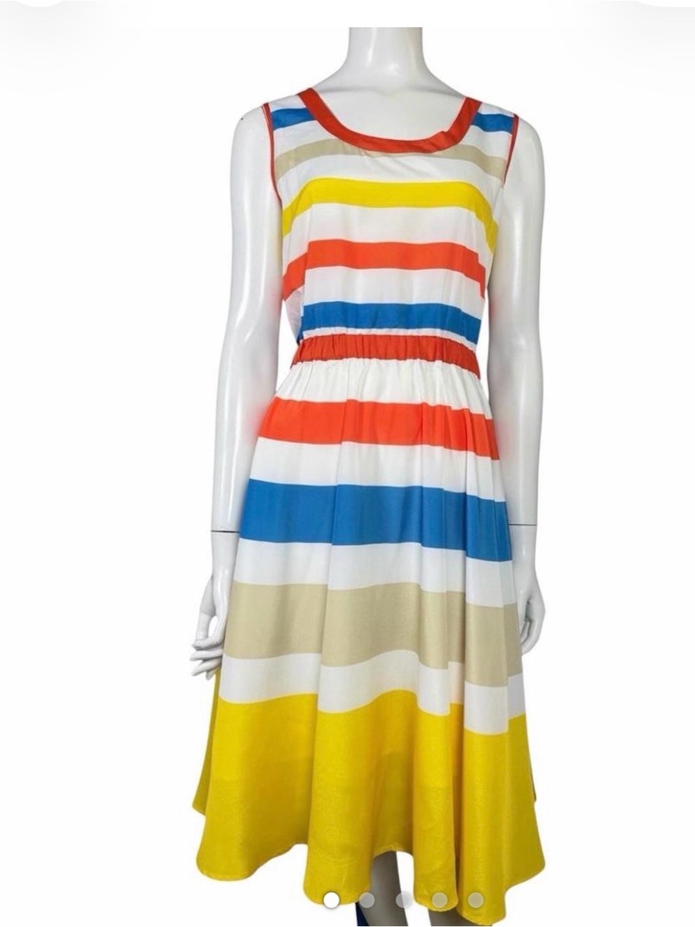 Marc By Marc Jacobs Orange, Teal & Cream Striped Dress